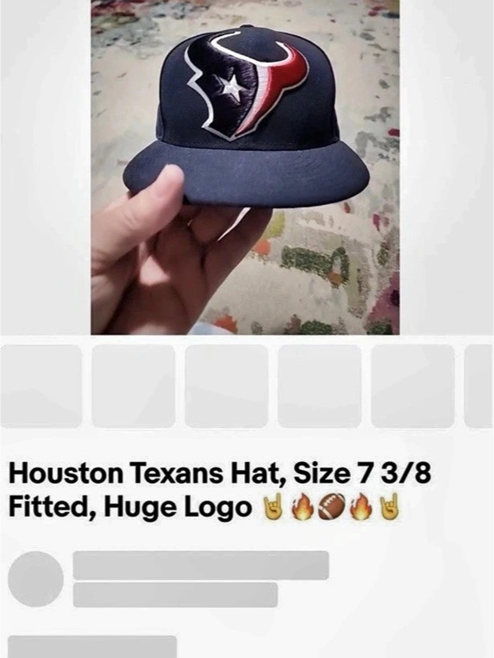 Houston Texans Fitted Hat Size 7 3/8 Like New